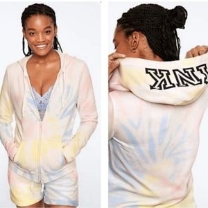 Victoria's Secret PINK tie dye zip up hoodie
